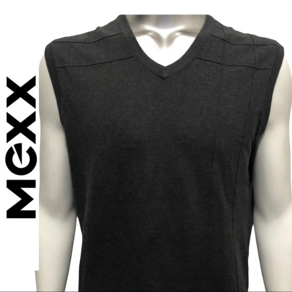 Men’s Mexx V-Neck Charcoal Sweater Vest Grey Size Large - Picture 1 of 5